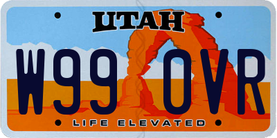 UT license plate W990VR