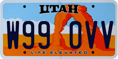 UT license plate W990VV
