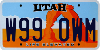UT license plate W990WM