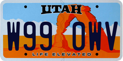 UT license plate W990WV
