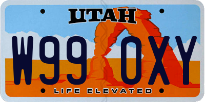 UT license plate W990XY