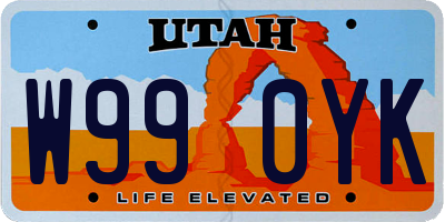 UT license plate W990YK