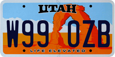 UT license plate W990ZB