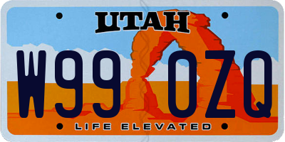 UT license plate W990ZQ