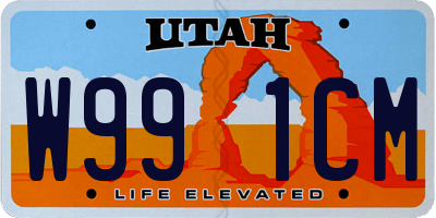 UT license plate W991CM