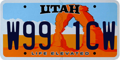 UT license plate W991CW