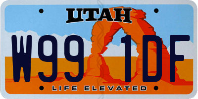 UT license plate W991DF