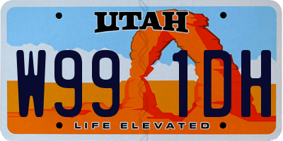 UT license plate W991DH