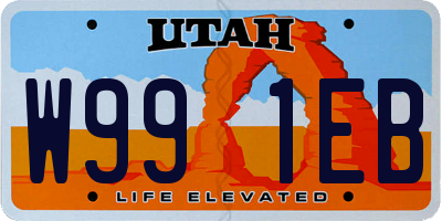 UT license plate W991EB