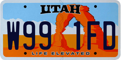 UT license plate W991FD