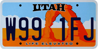 UT license plate W991FJ