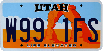 UT license plate W991FS
