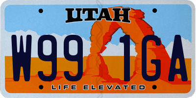 UT license plate W991GA
