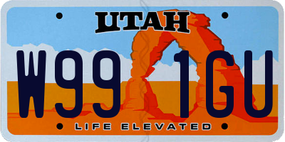 UT license plate W991GU