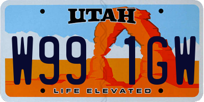 UT license plate W991GW