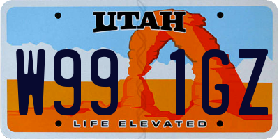 UT license plate W991GZ