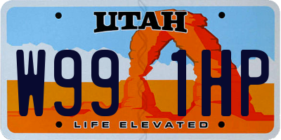 UT license plate W991HP