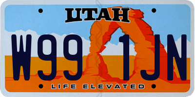 UT license plate W991JN