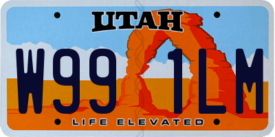 UT license plate W991LM