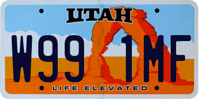 UT license plate W991MF