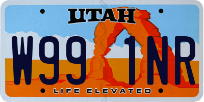 UT license plate W991NR