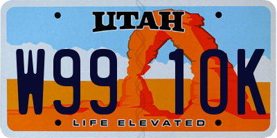 UT license plate W991OK