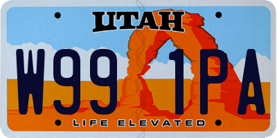 UT license plate W991PA
