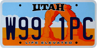 UT license plate W991PC