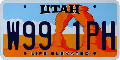 UT license plate W991PH