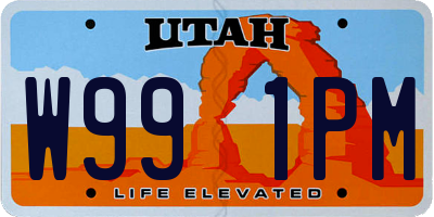 UT license plate W991PM