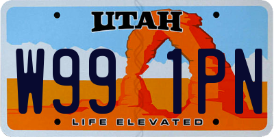 UT license plate W991PN