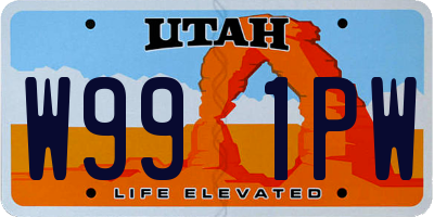 UT license plate W991PW