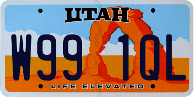 UT license plate W991QL