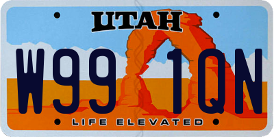 UT license plate W991QN