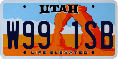 UT license plate W991SB