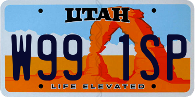 UT license plate W991SP