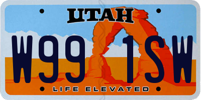 UT license plate W991SW