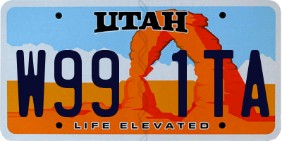 UT license plate W991TA