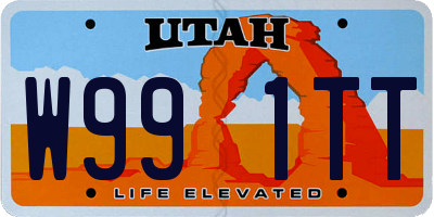 UT license plate W991TT