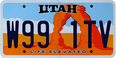 UT license plate W991TV
