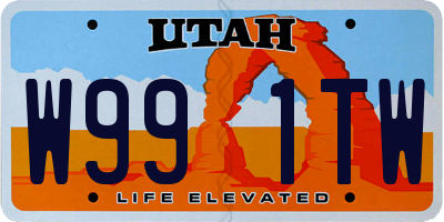 UT license plate W991TW