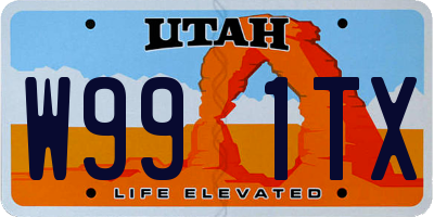 UT license plate W991TX