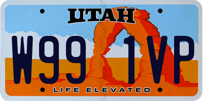 UT license plate W991VP