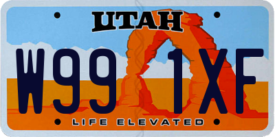 UT license plate W991XF