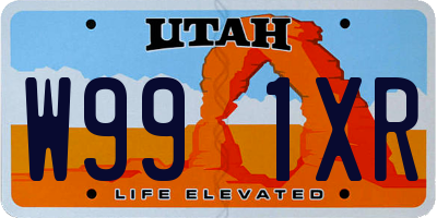 UT license plate W991XR