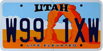 UT license plate W991XW