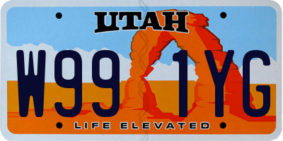 UT license plate W991YG