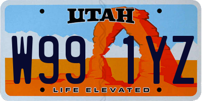 UT license plate W991YZ