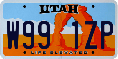 UT license plate W991ZP