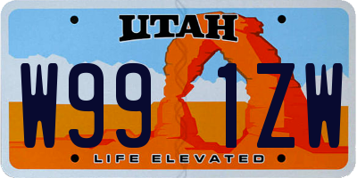 UT license plate W991ZW